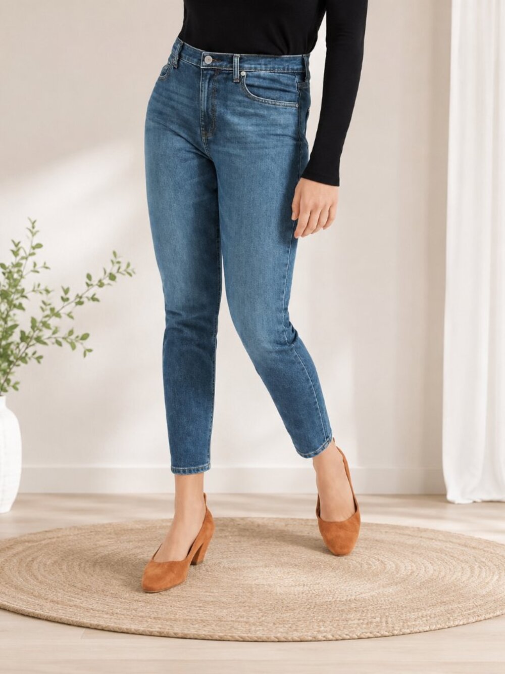 Everlane Jeans Women 26X25 Blue The Perfect High-Rise Skinny Ankle Jean